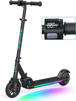 1 x RAW Customer Returns SmooSat E9 PRO Electric Scooter, with Colorful Rainbow Light, 5 Miles Range, LED Display, Adjustable Speed and Height, Foldable for Children Aged 8-12 - RRP €219.99