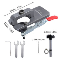 1 x RAW Customer Returns 35mm Hole Punch, Hinge Hole Drill Guide Locator Jig Tool for Door Cabinets DIY Carpentry - RRP €44.57