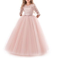 1 x RAW Customer Returns TTYAOVO Girls Pageant Princess Flower Dress Kids Prom Puffy Tulle Ball Gowns Size 140 8-9 Years 378 Pink - RRP €33.29