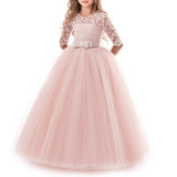 1 x RAW Customer Returns TTYAOVO Girls Pageant Princess Flower Dress Kids Prom Puffy Tulle Ball Gowns Size 140 8-9 Years 378 Pink - RRP €33.29