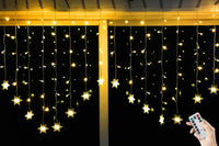 1 x RAW Customer Returns BLOOMWIN 2x1M snowflake light curtain warm white, USB Christmas lights 8 modes light chain curtain 104LEDs mood lights for balcony, window, wedding, Christmas IP44 light chain LED - RRP €25.99