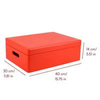 1 x RAW Customer Returns Creative Deco XL Red Large Wooden Box 40 x 30 x 14 cm Lid and Handles Storage Box Container Toys Document Box Tools Perfect for Decoupage and Decorating - RRP €29.95