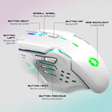 1 x RAW Customer Returns EMPIRE GAMING - RF903 Gaming Mouse, 2.4GHz Wireless Rechargeable - LED Backlight RGB - Ergonomic - 4800 DPI 500 Hz - PS4,PS5,XboxOne Series,PC and Mac - White - RRP €21.99