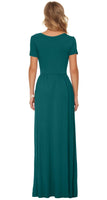 1 x RAW Customer Returns PLOKNRD Women s Summer Dresses Long Maxi Dress Elegant Casual Dress with Pockets L Dark Green - RRP €30.99