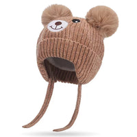 1 x RAW Customer Returns KEELYY Baby Hat Beanie Knitted Hat Autumn Winter Hat Cute Bear Hat with Earflap and Ties Warm Hat for Boys Girls - RRP €14.11