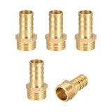 1 x RAW Customer Returns sourcing map 5pcs. Brass Hose Connector Adapter 12mm Barb x3 8 G Outer Tube - RRP €8.56