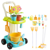 1 x RAW Customer Returns deAO 26 pieces children s garden tools toy with wheelbarrow, 2 in 1 flower garden toy and sand toy with watering cans, rakes, spades, buckets, garden toy set for boys and girls from 2 to 3 years - RRP €35.99