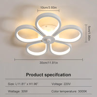 1 x RAW Customer Returns Modern LED Ceiling Light, 30W 3375LM Modern Ceiling Light, White Creative Flower Shape Ceiling Lighting Made of Silicone, Indoor Ceiling Lamps for Balconies, Hallway, Living Room, Bedroom, Kitchen, 3000K Warm White  - RRP €19.34