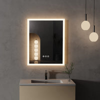 1 x RAW Customer Returns LUVODI LED bathroom mirror with lighting, waterproof 40x50cm LED bathroom mirror with lighting, touch switch, 3 color temperatures dimmable, anti-fog, wall mirror bathroom mirror - RRP €109.99