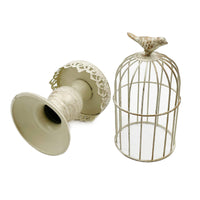 1 x RAW Customer Returns Decorative Bird Cage Candle Holders, Vintage Candle Holders, Wedding Candle Centerpieces for Tables, Metal Candle Holders Home Decor White-small  - RRP €13.97