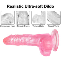 2 x Brand New 22cm Pink Trendy Lifestyle Realistic Dildo with Strong Suction Cup Cute Sex Toys Silicone Imitation Penis Anal Dildo for Couples Adult Sex Toys Pink  - RRP €52.8