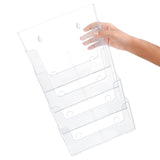 1 x RAW Customer Returns Kurtzy A4 Clear Plastic Wall Brochure Holder - Four Tier Portrait Wall or Desk Brochure Holder - For Brochures, Postcards, Flyers, Menus Brochures - RRP €48.5