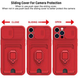 2 x Brand New yanasuo sliding camera protection silicone mobile phone chain case compatible with Vivo Y53S 4G Y31 2021 Y51 2020 Y51A, metal ring holder mobile phone cover, adjustable necklace mobile phone case-red - RRP €43.2