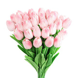 1 x RAW Customer Returns Kisflower 30Pcs Artificial Tulips Latex Tulips Flowers Fake Tulip Bouquet Real Touch Flowers for Decor Pink  - RRP €26.4