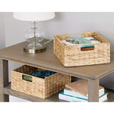 1 x RAW Customer Returns mDesign set of 4 storage baskets foldable wicker box made of water hyacinth shelf basket for ideal storage of clothes, toys or magazines with handy handles natural - RRP €72.36