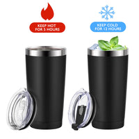 1 x RAW Customer Returns Livole thermal mug 20 oz 600 ml for men, women, car mug, coffee mug to go, stainless steel mug with straw and lid, double-walled vacuum drinking mug, camping mug cup for coffee, black - RRP €16.64