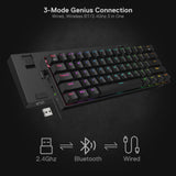 1 x RAW Customer Returns Redragon K530 Pro Draconic 60 BT Wired 2.4GHz Wireless Mechanical 61 Keys Hot Swap RGB Gaming Keyboard with Tactile Brown Switch for Windows Mac Android - RRP €59.99