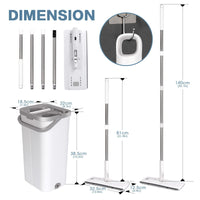 1 x RAW Customer Returns Masthome mop set with bucket, floor mop set with 10 microfiber pads and long stainless steel handle, cleaning bucket with mop, mop with wringing function for all floors, white - RRP €41.23