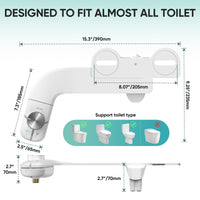 1 x RAW Customer Returns Bidet attachment - MUJIUSHI non-electric bidet toilet attachment with retractable self-cleaning double nozzles, front and rear cleaning, adjustable pressure switch for cold water - RRP €35.69