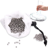 1 x RAW Customer Returns Panngu 1200 stainless steel cleaning beads 3 mm, premium cleaning balls for decanters, vases, carafes, bottles, wine carafes, universal bottle cleaner, metal balls with storage bag - RRP €8.6