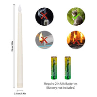 1 x RAW Customer Returns FAEFTY Led Taper Candles Flickering Flame, 12 Pack Electric Candles, Flameless Candles Table Candles, Battery Operated LED Candles Long for Christmas, Parties, Weddings Ivory  - RRP €38.25