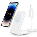 1 x RAW Customer Returns Meifigno Magnetic Wireless Charger for iPhone 15 14 13 12 Series, Fast Charging with 20W PD USB-C Adapter Charging Cable Mag safe Charger Charging Station for iPhone 15 14 13 12 Pro Max Plus Mini, White - RRP €28.22