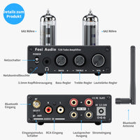 1 x RAW Customer Returns Fosi Audio T20 Tube Amplifier Valve Amplifier, 2-Channel Class D Power Amplifier Bluetooth Mini Headphone Amplifier, 6A2 Vacuum Tubes for Speakers - RRP €79.99