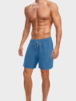 1 x Brand New ZETIY Swim Trunks for Men Swim Shorts with Compression Liner 2 in 1 Quick-drying Beach Pants Men Elastic Surf Shorts Boys Drawstring Shorts Casual - Blue - M - RRP €18.04