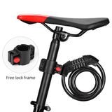 1 x RAW Customer Returns Kardne bicycle lock, combination lock with number code, bicycle password lock, waterproof, anti-thief, bicycle holder, cable locks for bicycle, scooter, Ebike, motorcycle, tricycle scooter 120 cm, black  - RRP €8.05