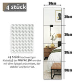 1 x RAW Customer Returns Muzilife glass mirror tiles 4 pieces 30 x 30 cm DIY wall mirror with 4 adhesive mats HD mirror set in kitchen, living room and bathroom - RRP €28.89