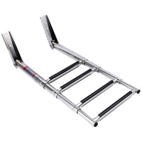 1 x RAW Customer Returns FreeTec stainless steel boat ladder non-slip telescopic bathing ladder swimming pool ladder - RRP €81.95