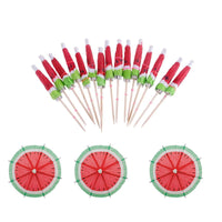 1 x Brand New CLKE 100 Pcs Cocktail Umbrella, Drink Umbrella, Decoration Umbrella, Dessert Umbrella, Mini Paper Umbrella, for Party, Bar, Dessert, Fruit, Drink, Food Watermelon Pattern  - RRP €19.2