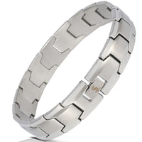 1 x RAW Customer Returns Smarter LifeStyle Elegant men s surgical steel bracelet with wide link bracelet, 4 colors to choose from - Silver - RRP €39.95