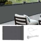 1 x RAW Customer Returns Cool Area PES Screen for Balcony Garden Opaque Privacy Protection, UV Protection, Wind Resistant, with Cable Ties, 90x600 cm, Anthracite - RRP €23.59