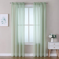 1 x RAW Customer Returns MIULEE Set of 2 Sheer Voile Curtains Rod Pocket Transparent Curtain Made of Voile Polyester Window Curtain Transparent Living Room Airy for Bedroom 140 X 215 cm W x H , Rod Pocket Green - RRP €23.99