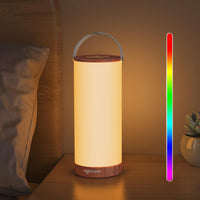 1 x RAW Customer Returns sympa bedside lamp touch dimmable, table lamp with RGB mode, warm light, touch control memory function, rechargeable lamp for bedroom, living room - RRP €25.7