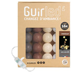 1 x RAW Customer Returns GuirLED - LED cotton ball fairy lights USB - baby night light 2h - dual USB 2A power supply included - 3 intensities - 16 balls 1.6m - chocolate brown - RRP €29.99