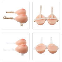 1 x RAW Customer Returns IVITA Silicone Breast Forms Breast Prostheses with Bra Straps for Crossdresser Transgender Prosthesis Mastectomy Breast Size 4XL Cup F - 1588 g pair  - RRP €65.54