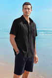 1 x Brand New GAMISOTE Men s Casual Shirt Short Sleeve Cotton Summer Shirt Button Down Summer Shirt Regular Fit - RRP €27.6