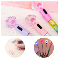 1 x RAW Customer Returns SITAKE 8 Pcs Cute, Kawaii, Fun Pens, 0.5mm Shiny Luminous Cat Paw Ballpoint Pens, Korean Japanese Stationery School Supplies for Teens Women - RRP €14.34