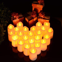 1 x RAW Customer Returns 24 Pack LED Candles, LUNSY Tea Lights Flameless with Warm White Lights, 5 x 4 cm Electric Flickering Battery Operated for Christmas Halloween Wedding Party Decoration - RRP €19.99