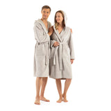 1 x RAW Customer Returns ENGLISH HOME Bathrobe women fluffy, bathrobe men with hood made of cotton, terry sauna robe, unisex, sauna robe women with long belt - RRP €35.28