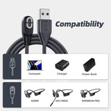 1 x RAW Customer Returns PonJel 1M Magnetic Charging Cable, Compatible with AfterShokz Aeropex, SHOKZ OPENCOMM, OPENRUN OPENRUN PRO Mini, USB Replacement Cable for AfterShokz Aeropex Headphones, Black - RRP €25.2