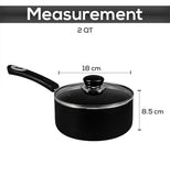 1 x RAW Customer Returns KICHLY Sauce pan 18 cm cooking pot 1.89 liters - non-stick saucepan with lid - small pan - multi-purpose soup pot for kitchens and restaurants black  - RRP €17.38