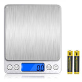 2 x RAW Customer Returns VersionTech digital kitchen scales, household scales, letter scales, high precision up to 0.1 g, 3 kg maximum weight with tare function, LCD display, including battery - RRP €22.18