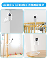 1 x RAW Customer Returns Yonvim 5 1080P HD Baby Monitor with Camera, Video Baby Monitor 5000mAh Battery, 2 Mounts, Adjustable Night Light, Without WiFi, Long Range, 2-Way Talk, Remote PTZ, VOX Mode, 4X Zoom - RRP €141.17