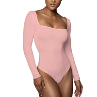 1 x RAW Customer Returns RoomTour Bodysuit Tops Elegant Long Sleeve Body Women Ladies Body for Women String Body 1-Pink L - RRP €23.99