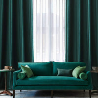 1 x Brand New MIULEE Green Velvet Curtain Eyelets Set of 2 140X225, Opaque Curtains Velvet for Decoration Bedroom Living Room, Beautiful Soft Curtain Blackout Velvet Curtains, Blackout Velvet Curtains Opaque - RRP €42.34