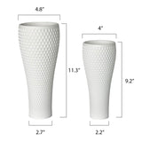 1 x Brand New Suanti Flower Vase Set, White Honeycomb Design Flower Vase Set of 2, Living Room Decorative Vase with Thick Base, Handmade Resin Vase, Office and Wedding Vase for Pampas Grass, 11 9 High - RRP €36.29