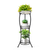 1 x RAW Customer Returns JC-Houser 3 Tier Flower Stand Plant Shelf, 88 cm Plant Stand Metal Flower Shelf, Modern Flower Stairs Plant Stairs Plant Stand for Living Room Balcony Patio Garden 3 Tier Belt Line  - RRP €35.08